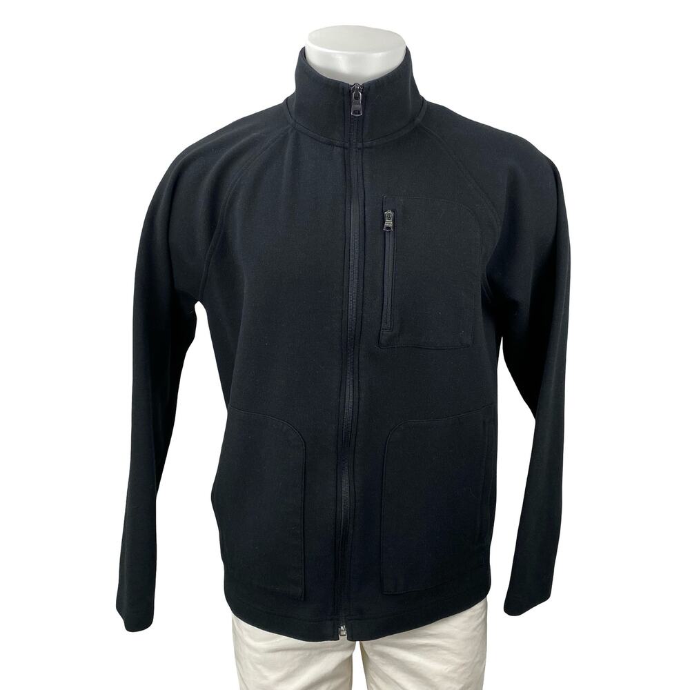 Banana Republic Men's Black Long Sleeve Full Zip Sweater Sweatshirt Top Size L
